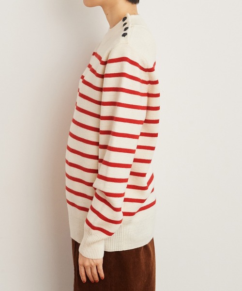 CHILD WOMAN（チャイルドウーマン）の「コッツウォルズ総針マリンボーダー プルオーバー（ニット/セーター・レディース・ネイビー/イエロー・FREE）」の17枚目の写真