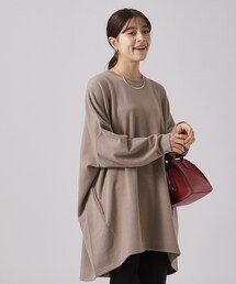 ◆【体型カバー】裏地あったか ルーズチュニック【SHOO WARM】