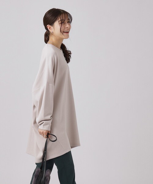 SHOO・LA・RUE（シューラルー）の「◆【体型カバー】裏地あったか ルーズチュニック【SHOO WARM】（チュニック・レディース・ブルーグリーン/ブラウン系/ブラック/グレー・00）」の11枚目の写真