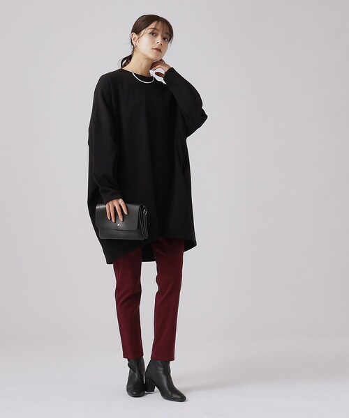 SHOO・LA・RUE（シューラルー）の「◆【体型カバー】裏地あったか ルーズチュニック【SHOO WARM】（チュニック・レディース・ブルーグリーン/ブラウン系/ブラック/グレー・00）」の14枚目の写真