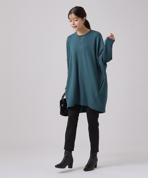 SHOO・LA・RUE（シューラルー）の「◆【体型カバー】裏地あったか ルーズチュニック【SHOO WARM】（チュニック・レディース・ブルーグリーン/ブラウン系/ブラック/グレー・00）」の20枚目の写真
