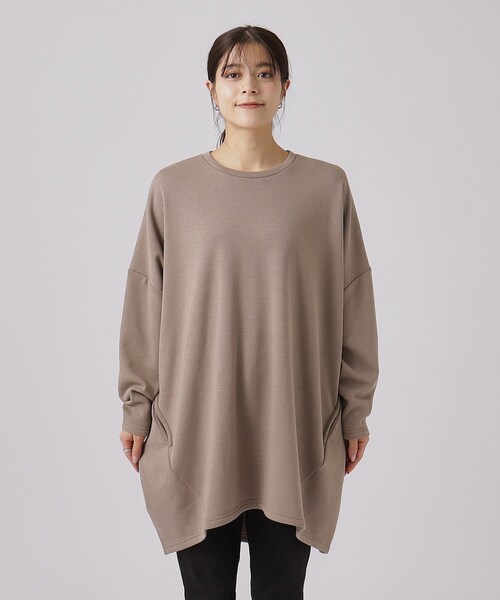 SHOO・LA・RUE（シューラルー）の「◆【体型カバー】裏地あったか ルーズチュニック【SHOO WARM】（チュニック・レディース・ブルーグリーン/ブラウン系/ブラック/グレー・00）」の19枚目の写真