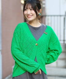ウォシャブル透かし編みカーディガン