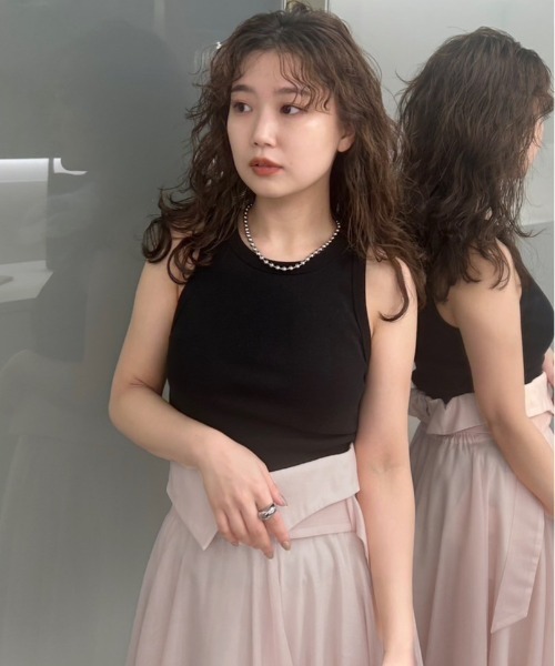 FRAY I.D（フレイアイディー）の「コットンフライスタンクトップ（タンクトップ・レディース・ミント/その他/ブラック/ホワイト・FREE）」の2枚目の写真