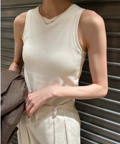 Mila Owen（ミラオーウェン）の「カップインアメスリタンクトップス【マシーンウォッシャブル】（タンクトップ・レディース・イエロー/ホワイト/その他/チャコールグレー・0/1）」の2枚目の写真