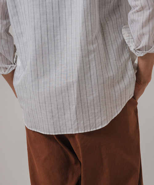 EDIFICE（エディフィス）の「コットン/リネン ストライプ セミレギュラーカラーシャツ（シャツ/ブラウス・メンズ・ホワイト/ブルー系その他・SMALL/MEDIUM/LARGE/X-LARGE）」の18枚目の写真