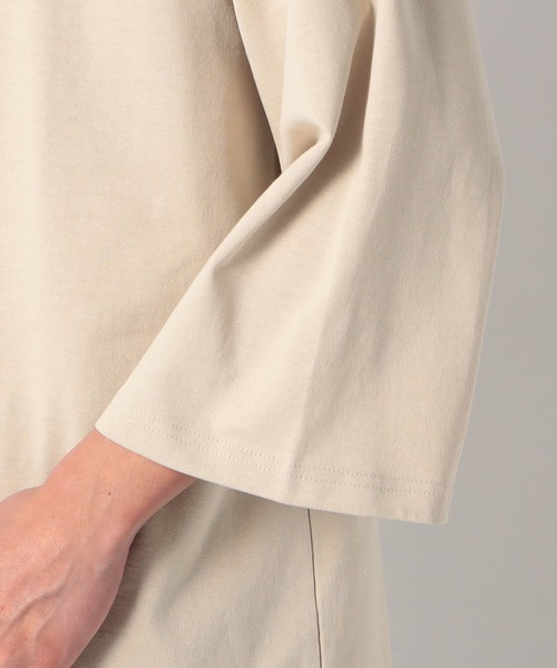 Grand PARK（グランドパーク）の「日本製 デラヴェ天竺7分袖カットソー（Tシャツ/カットソー・メンズ・ブラック/ホワイト/グリーン/ベージュ・FREE）」の9枚目の写真