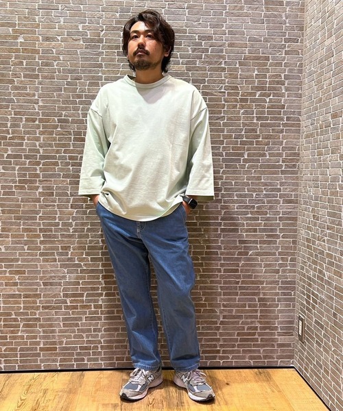 Grand PARK（グランドパーク）の「日本製 デラヴェ天竺7分袖カットソー（Tシャツ/カットソー・メンズ・ブラック/ホワイト/グリーン/ベージュ・FREE）」の16枚目の写真