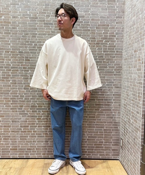 Grand PARK（グランドパーク）の「日本製 デラヴェ天竺7分袖カットソー（Tシャツ/カットソー・メンズ・ブラック/ホワイト/グリーン/ベージュ・FREE）」の20枚目の写真