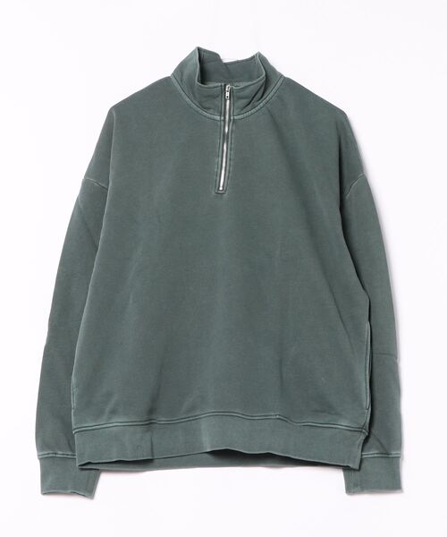 【セール】《ピグメント加工 裏毛ハーフジップハイネックスウェット（スウェット）｜B.I.D.（ビーアイディー）