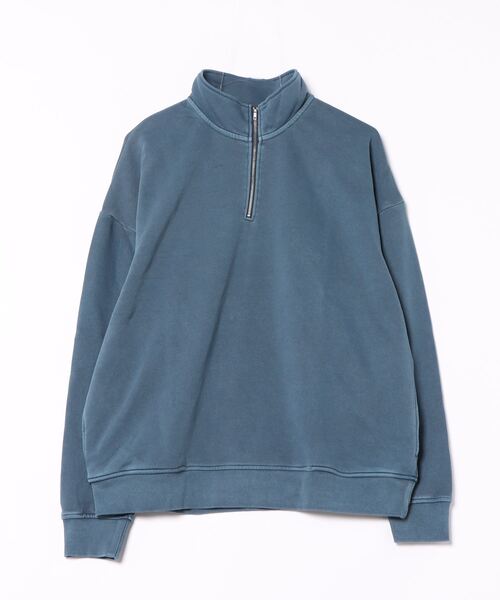 【セール】《ピグメント加工 裏毛ハーフジップハイネックスウェット（スウェット）｜B.I.D.（ビーアイディー）