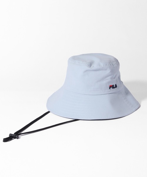 FILA(フィラ)の「【FILA/フィラ】FLW NECK GUARD HAT/ワンポイント刺繍ロゴ ネックガード付 バケットハット(ハット・メンズ・ベージュ/グレー/ライトブルー/ホワイト/ブラック・FREE)」の5枚目の写真