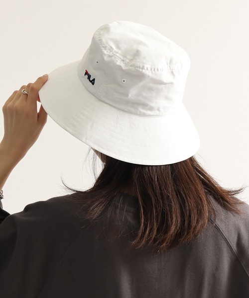 FILA(フィラ)の「【FILA/フィラ】FLW NECK GUARD HAT/ワンポイント刺繍ロゴ ネックガード付 バケットハット(ハット・メンズ・ベージュ/グレー/ライトブルー/ホワイト/ブラック・FREE)」の10枚目の写真