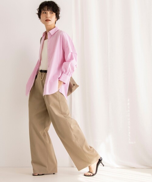 NOLLEY'S（ノーリーズ）の「ストレッチ袖タックシャツ（シャツ