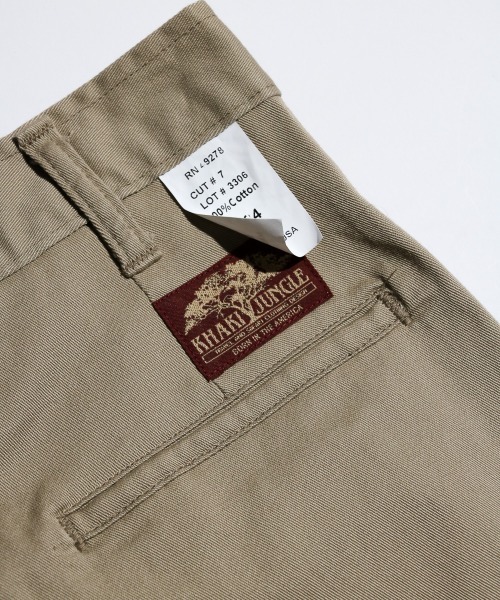 C.E.L.STORE（セルストア）の「KHAKI JUNGLE/カーキジャングル US MADE PLEATS CHINO プリーツチノパンツ USメイド（チノパンツ・メンズ・カーキ/オリーブ・34inch/30inch/32inch/36inch）」の21枚目の写真