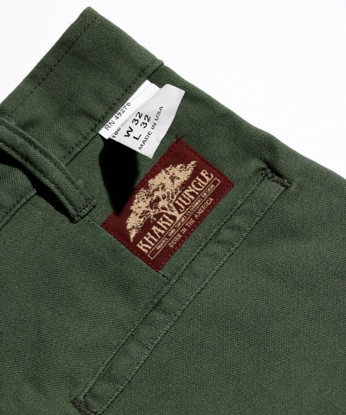 C.E.L.STORE（セルストア）の「KHAKI JUNGLE/カーキジャングル US MADE PLEATS CHINO プリーツチノパンツ USメイド（チノパンツ・メンズ・カーキ/オリーブ・34inch/30inch/32inch/36inch）」の12枚目の写真