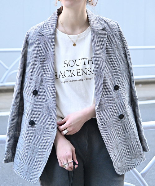 B.C STOCK(ベーセーストック)の「SOUTH HACKENSACK ロゴロンT(Tシャツ/カットソー・レディース・ホワイト/ピンク/スミクロ・FREE)」の1枚目の写真