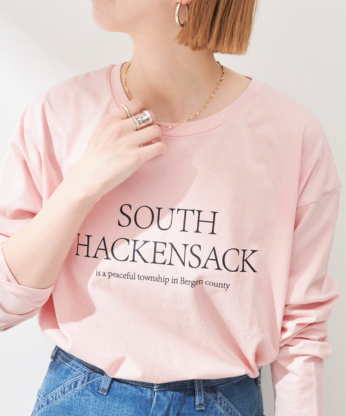 B.C STOCK(ベーセーストック)の「SOUTH HACKENSACK ロゴロンT(Tシャツ/カットソー・レディース・ホワイト/ピンク/スミクロ・FREE)」の3枚目の写真