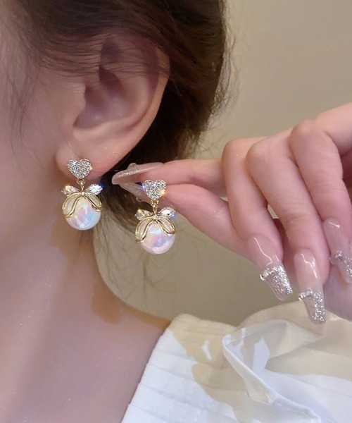 Miniministore(ミニミニストア)の「マーメイドパールピアス 韓国ハートピアス(ピアス(両耳用)・レディース・E/D/C/A/B・FREE)」の13枚目の写真