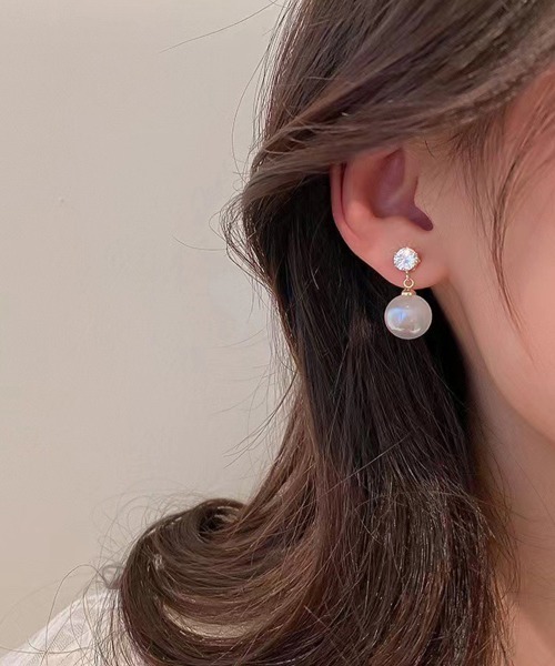 Miniministore(ミニミニストア)の「マーメイドパールピアス 韓国ハートピアス(ピアス(両耳用)・レディース・E/D/C/A/B・FREE)」の18枚目の写真