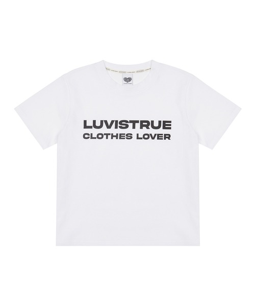 LUVISTRUE(ラヴイズトゥルー)の「BASIC LOGO TEE(Tシャツ/カットソー・レディース・ブラック/ホワイト・FREE)」の1枚目の写真