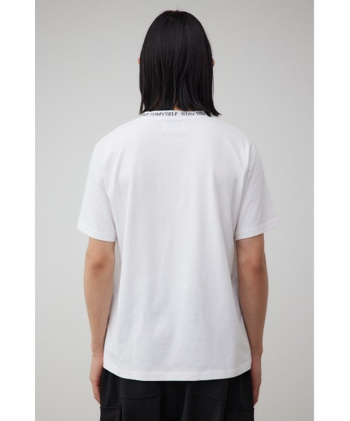 AZUL by moussy(アズールバイマウジー)の「ネックジャガードロゴ半袖Tシャツ(Tシャツ/カットソー・メンズ・ホワイト/ブラック・MEDIUM/LARGE)」の8枚目の写真