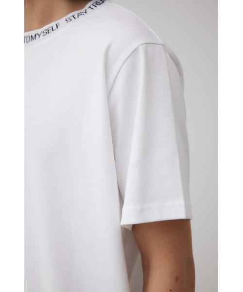 AZUL by moussy(アズールバイマウジー)の「ネックジャガードロゴ半袖Tシャツ(Tシャツ/カットソー・メンズ・ホワイト/ブラック・MEDIUM/LARGE)」の10枚目の写真