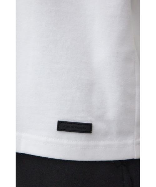 AZUL by moussy(アズールバイマウジー)の「ネックジャガードロゴ半袖Tシャツ(Tシャツ/カットソー・メンズ・ホワイト/ブラック・MEDIUM/LARGE)」の11枚目の写真
