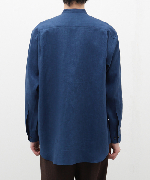 EDIFICE LA BOUCLE（エディフィスラブークル）の「【LA BOUCLE / ラブ―クル】80/1 キャンブリック バンドカラーシャツ（シャツ/ブラウス・メンズ・カーキ/ホワイト/ブルー系その他・LARGE/MEDIUM）」の7枚目の写真