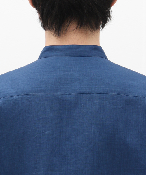 EDIFICE LA BOUCLE（エディフィスラブークル）の「【LA BOUCLE / ラブ―クル】80/1 キャンブリック バンドカラーシャツ（シャツ/ブラウス・メンズ・カーキ/ホワイト/ブルー系その他・LARGE/MEDIUM）」の9枚目の写真