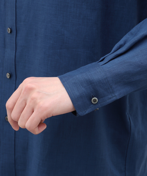 EDIFICE LA BOUCLE（エディフィスラブークル）の「【LA BOUCLE / ラブ―クル】80/1 キャンブリック バンドカラーシャツ（シャツ/ブラウス・メンズ・カーキ/ホワイト/ブルー系その他・LARGE/MEDIUM）」の11枚目の写真