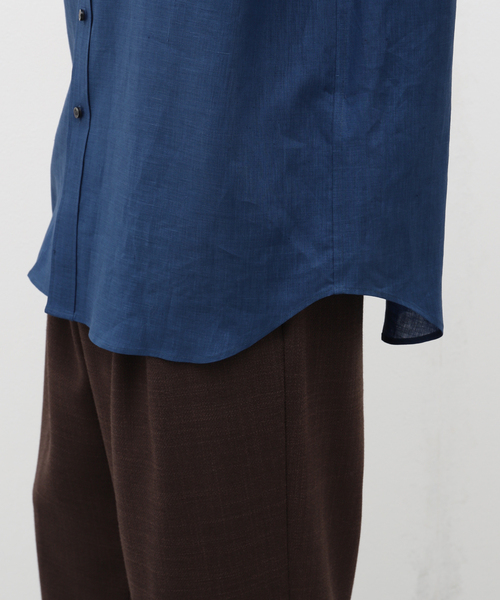 EDIFICE LA BOUCLE（エディフィスラブークル）の「【LA BOUCLE / ラブ―クル】80/1 キャンブリック バンドカラーシャツ（シャツ/ブラウス・メンズ・カーキ/ホワイト/ブルー系その他・LARGE/MEDIUM）」の13枚目の写真