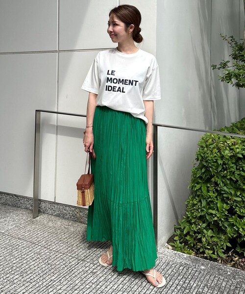 UNFILO（アンフィーロ）の「BEAUTY FORM ロゴ刺繍 半袖Tシャツ（Tシャツ/カットソー・レディース・ダークブラウン系1/ベージュ系1/ホワイト系1/グレー系1/ブラック系1/ホワイト系2・XX-LARGE/X-LARGE）」の18枚目の写真