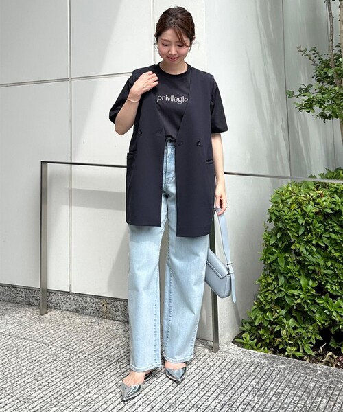 UNFILO（アンフィーロ）の「BEAUTY FORM ロゴ刺繍 半袖Tシャツ（Tシャツ/カットソー・レディース・ダークブラウン系1/ベージュ系1/ホワイト系1/グレー系1/ブラック系1/ホワイト系2・XX-LARGE/X-LARGE）」の19枚目の写真