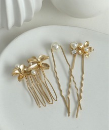 Three Four Time | フラワー×パールＵピン&コーム【結婚式/パーティ/フォーマル/デイリー】(ヘアピン)