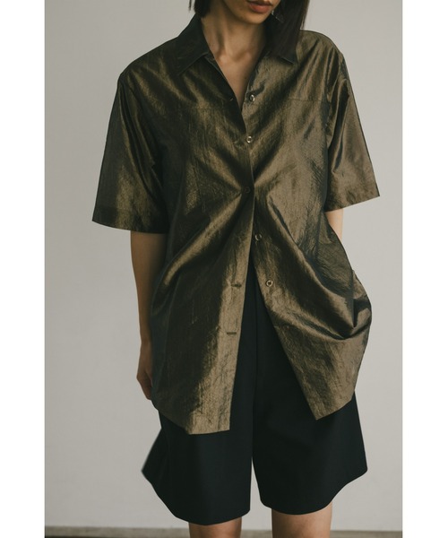 STYLEMIXER（スタイルミキサー）の「グロッシールーズシャツ（シャツ/ブラウス・レディース・ブロンズ/シルバー/ブラック・FREE）」の3枚目の写真