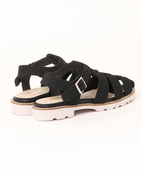あしながおじさん（アシナガオジサン）の「軽量│ニットグルカサンダル　1310227（サンダル・レディース・ライトグレー/ブラック/ゼブラ・23.0cm/23.5cm/24.0cm/24.5cm/22.5cm）」の4枚目の写真