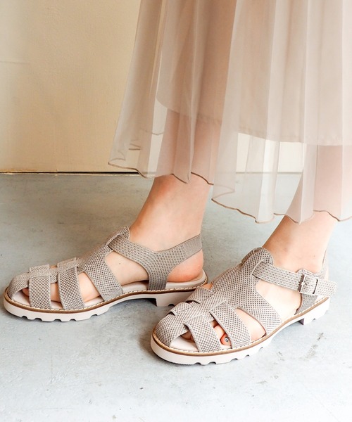 あしながおじさん（アシナガオジサン）の「軽量│ニットグルカサンダル　1310227（サンダル・レディース・ライトグレー/ブラック/ゼブラ・23.0cm/23.5cm/24.0cm/24.5cm/22.5cm）」の3枚目の写真