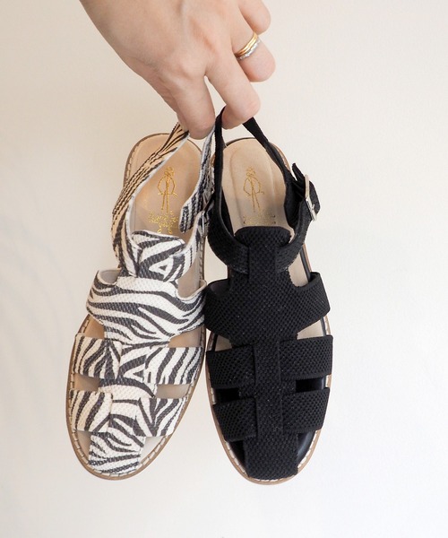 あしながおじさん（アシナガオジサン）の「軽量│ニットグルカサンダル　1310227（サンダル・レディース・ライトグレー/ブラック/ゼブラ・23.0cm/23.5cm/24.0cm/24.5cm/22.5cm）」の12枚目の写真