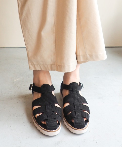 あしながおじさん（アシナガオジサン）の「軽量│ニットグルカサンダル　1310227（サンダル・レディース・ライトグレー/ブラック/ゼブラ・23.0cm/23.5cm/24.0cm/24.5cm/22.5cm）」の13枚目の写真