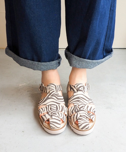 あしながおじさん（アシナガオジサン）の「軽量│ニットグルカサンダル　1310227（サンダル・レディース・ライトグレー/ブラック/ゼブラ・23.0cm/23.5cm/24.0cm/24.5cm/22.5cm）」の22枚目の写真