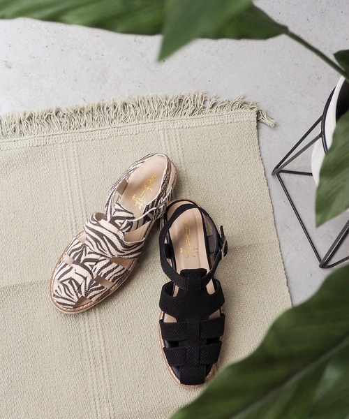 あしながおじさん（アシナガオジサン）の「軽量│ニットグルカサンダル　1310227（サンダル・レディース・ライトグレー/ブラック/ゼブラ・23.0cm/23.5cm/24.0cm/24.5cm/22.5cm）」の8枚目の写真