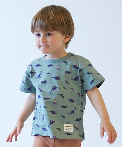 petit main（プティマイン）の「【プティプラ】BOYS半袖Tシャツ（Tシャツ/カットソー・キッズ・ライトカーキ/オレンジ/エメラルド/ネイビー/ライトグレー/ライトブルー/ブラック/ホワイト/マルチ/キナリ・90cm/120cm/110cm/100cm/130cm/80ｃｍ）」の6枚目の写真