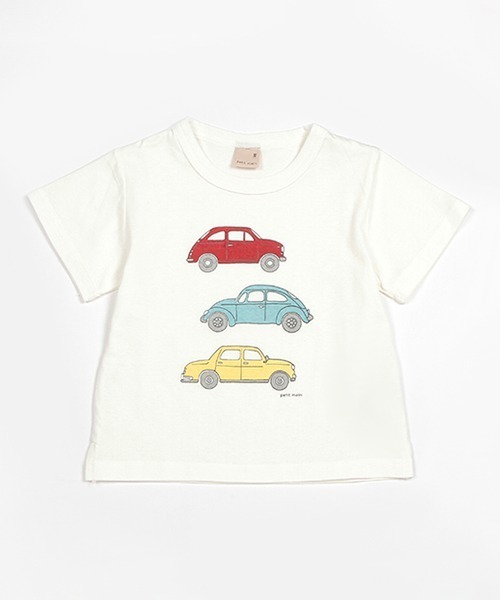 petit main（プティマイン）の「【プティプラ】BOYS半袖Tシャツ（Tシャツ/カットソー・キッズ・ライトカーキ/オレンジ/エメラルド/ネイビー/ライトグレー/ライトブルー/ブラック/ホワイト/マルチ/キナリ・90cm/120cm/110cm/100cm/130cm/80ｃｍ）」の2枚目の写真