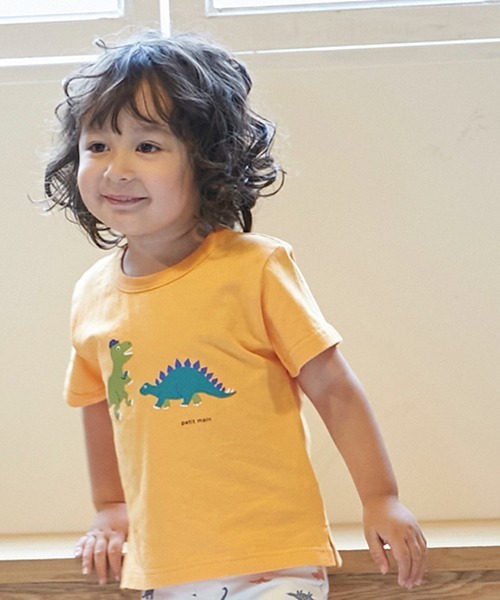 petit main（プティマイン）の「【プティプラ】BOYS半袖Tシャツ（Tシャツ/カットソー・キッズ・ライトカーキ/オレンジ/エメラルド/ネイビー/ライトグレー/ライトブルー/ブラック/ホワイト/マルチ/キナリ・90cm/120cm/110cm/100cm/130cm/80ｃｍ）」の9枚目の写真