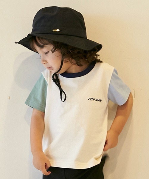 petit main（プティマイン）の「【プティプラ】BOYS半袖Tシャツ（Tシャツ/カットソー・キッズ・ライトカーキ/オレンジ/エメラルド/ネイビー/ライトグレー/ライトブルー/ブラック/ホワイト/マルチ/キナリ・90cm/120cm/110cm/100cm/130cm/80ｃｍ）」の3枚目の写真