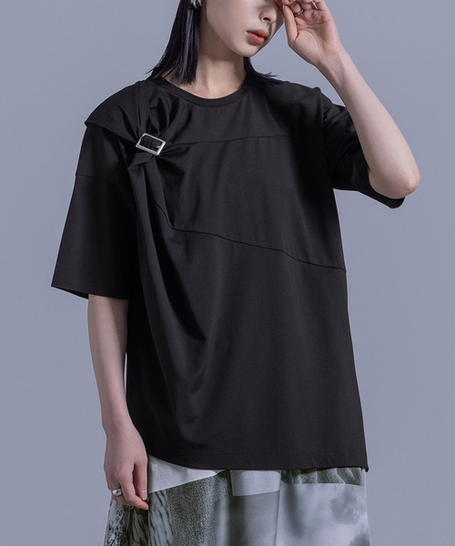 kOhAKU(コハク)の「【機能素材】『ねじりアシメTシャツ』(Tシャツ/カットソー・レディース・ブラック/グレイッシュブルー/オフホワイト/チャコール・2/1)」の20枚目の写真