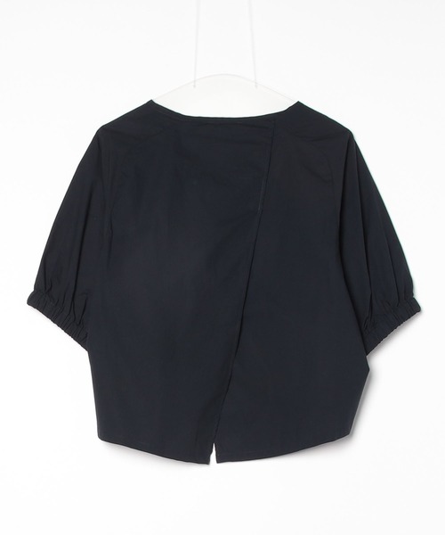 EMPORIO ARMANI（エンポリオアルマーニ）の「【エンポリオ アルマーニ】半袖タイブラウス ポプリン（シャツ/ブラウス・レディース・ネイビー/ホワイト系その他・40/36）」の5枚目の写真