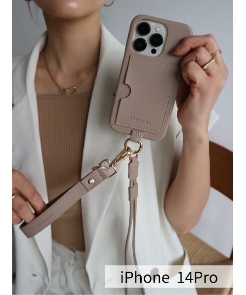 TRUNC（トランクエイティーエイト）の「(iPhone14PRO) Double Strap iPhone Case（スマホケース/カバー・レディース・グレイッシュベージュ/ブラック・iPhone 14 Pro）」の2枚目の写真