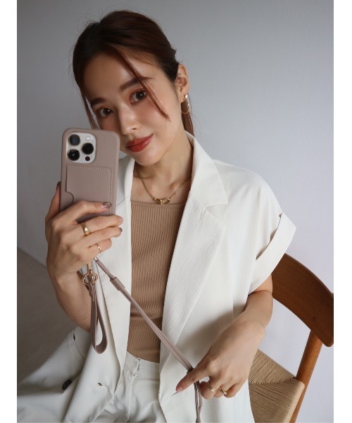 TRUNC（トランクエイティーエイト）の「(iPhone14PRO) Double Strap iPhone Case（スマホケース/カバー・レディース・グレイッシュベージュ/ブラック・iPhone 14 Pro）」の5枚目の写真